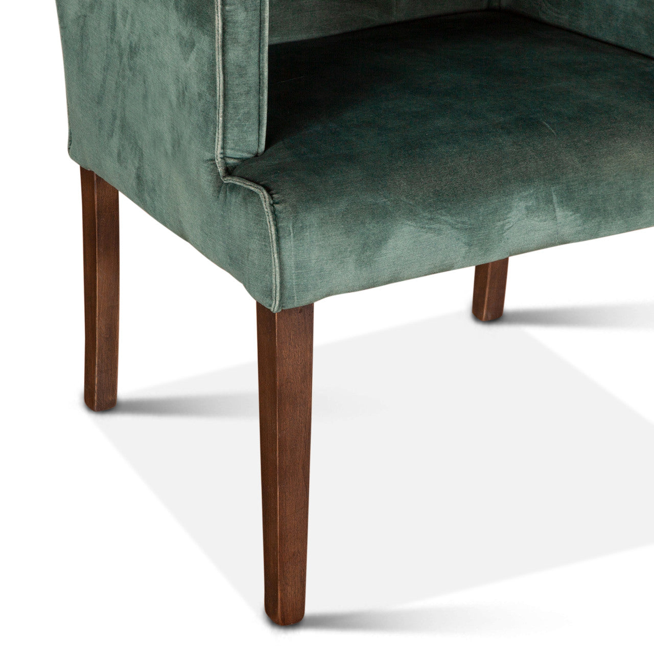 Madison 24" Dining Armchair in Green Velvet with Dark Legs