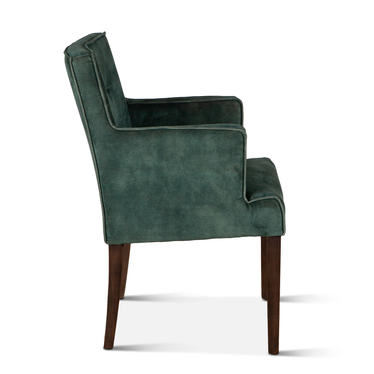Madison 24" Dining Armchair in Green Velvet with Dark Legs