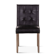 Madison 18" Dining Chair in Black Eco Leather with Light Legs