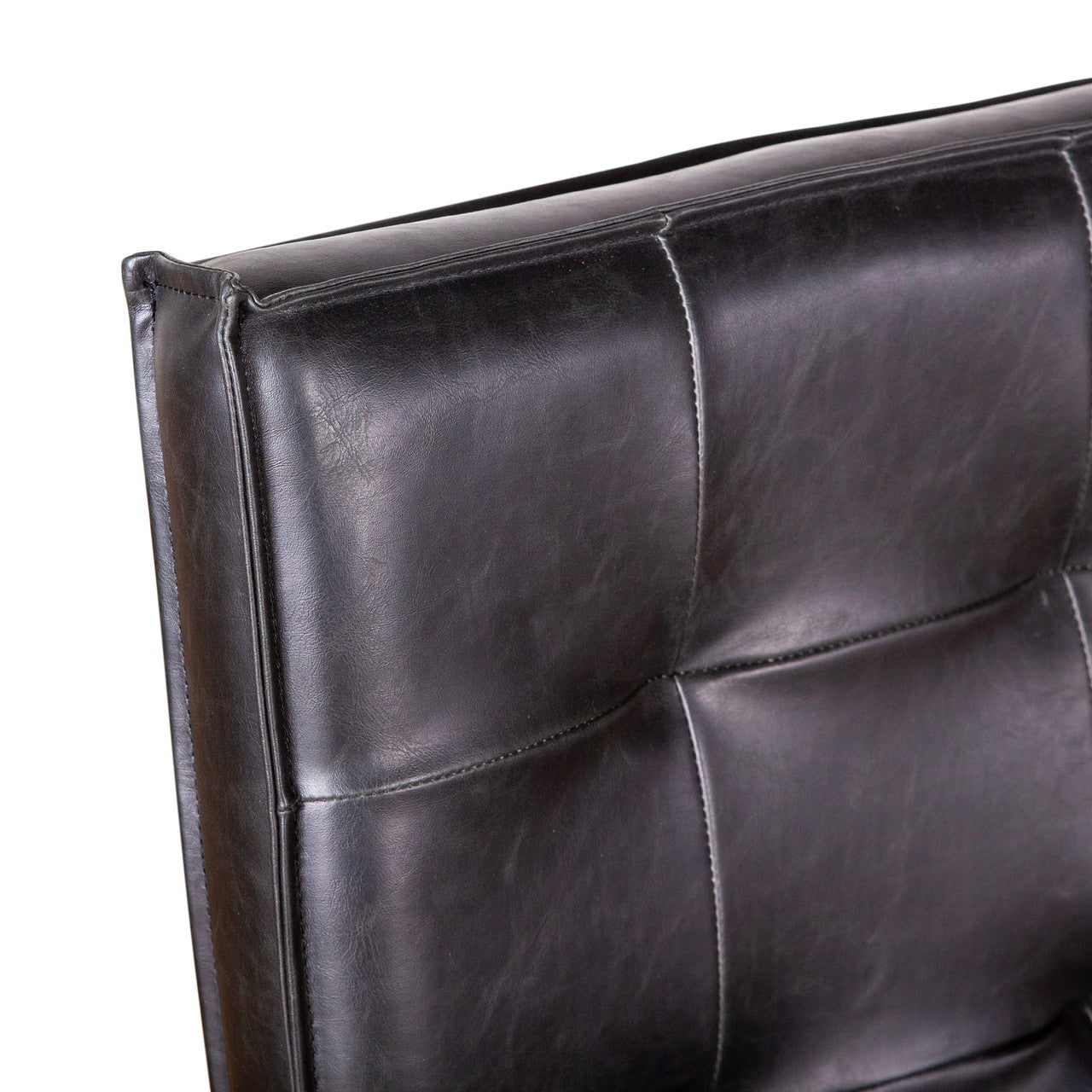 Madison 18" Dining Chair in Black Eco Leather with Light Legs