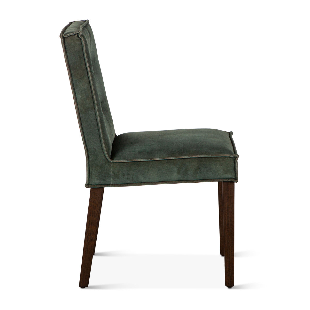 Madison 18" Dining Chair in Green Velvet with Dark Legs