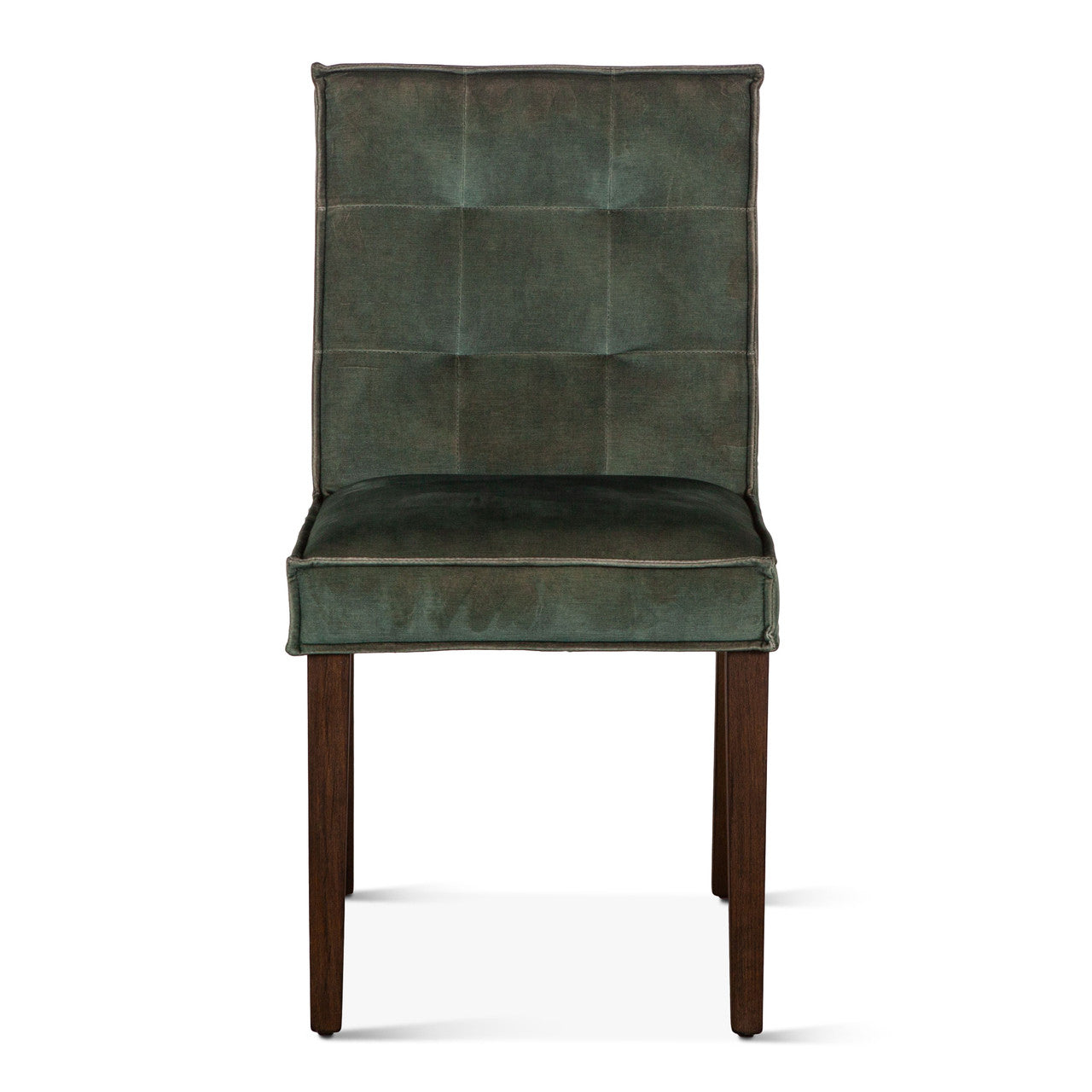 Madison 18" Dining Chair in Green Velvet with Dark Legs