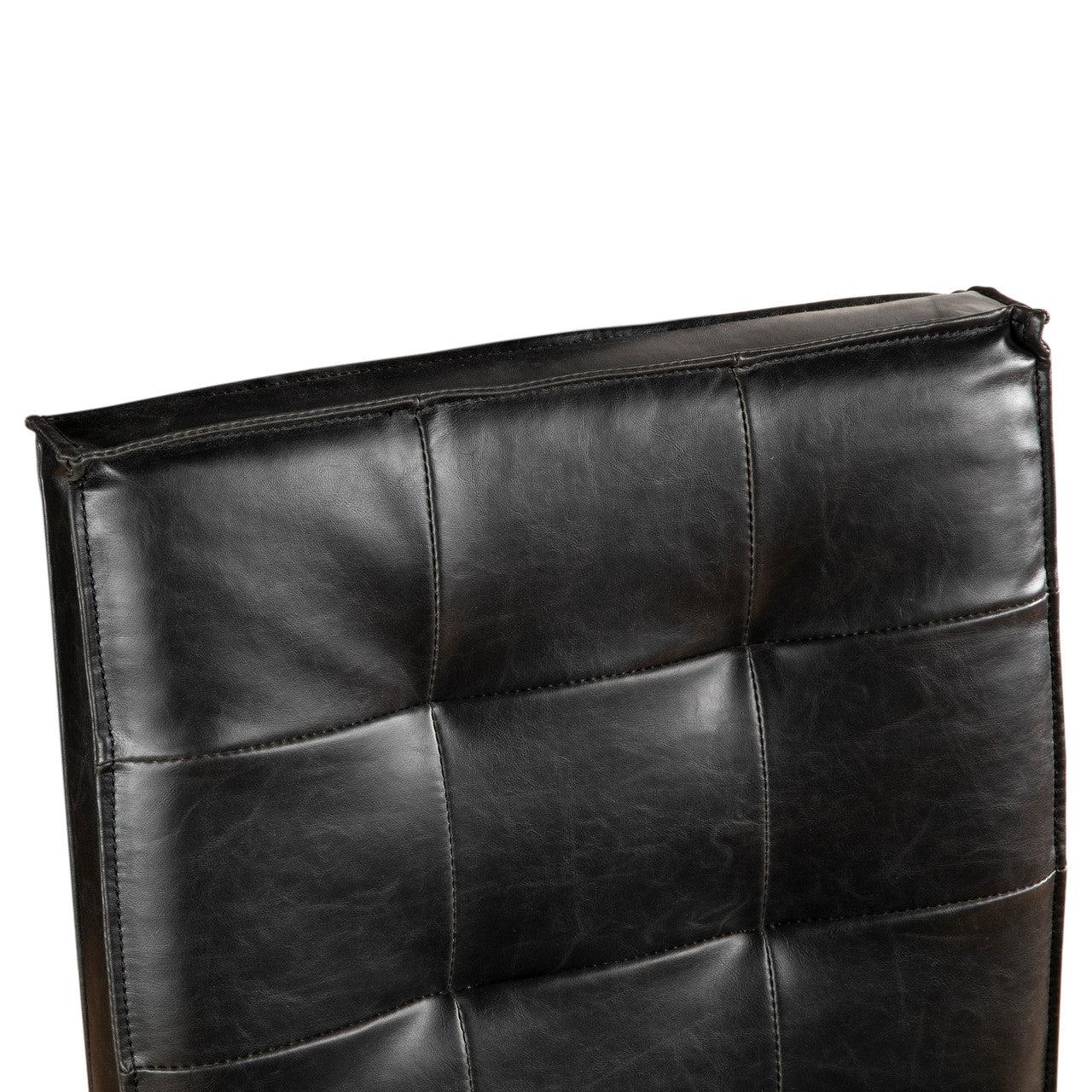 Madison Counter Chair in Black Leather with Dark Legs