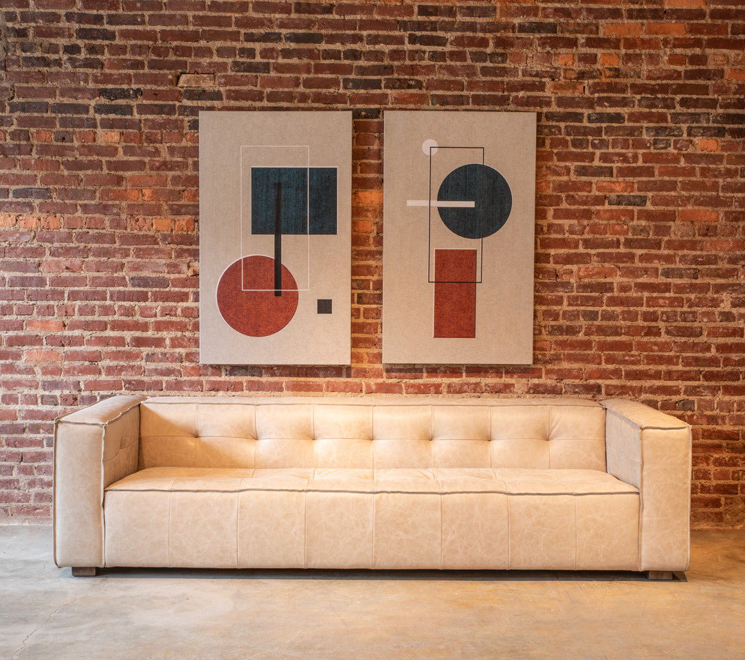 Milano 106" Sofa in Vintage Cream Top Grain Leather