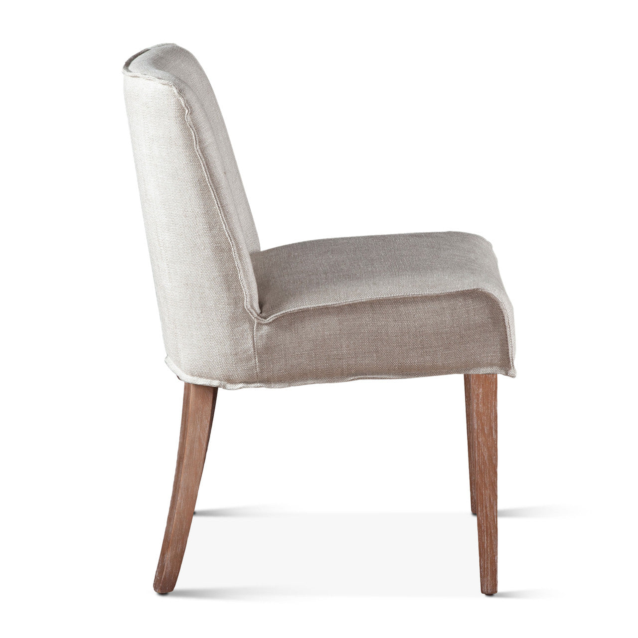 Buddy 20" Dining Chair in Beige Linen with Natural Legs