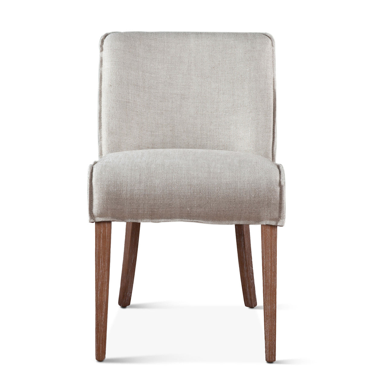 Buddy 20" Dining Chair in Beige Linen with Natural Legs
