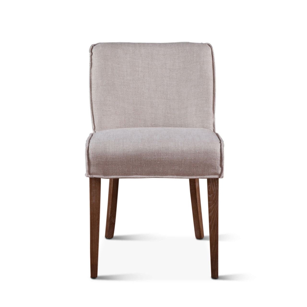 Buddy 20" Dining Chair in Beige Linen with Natural Legs