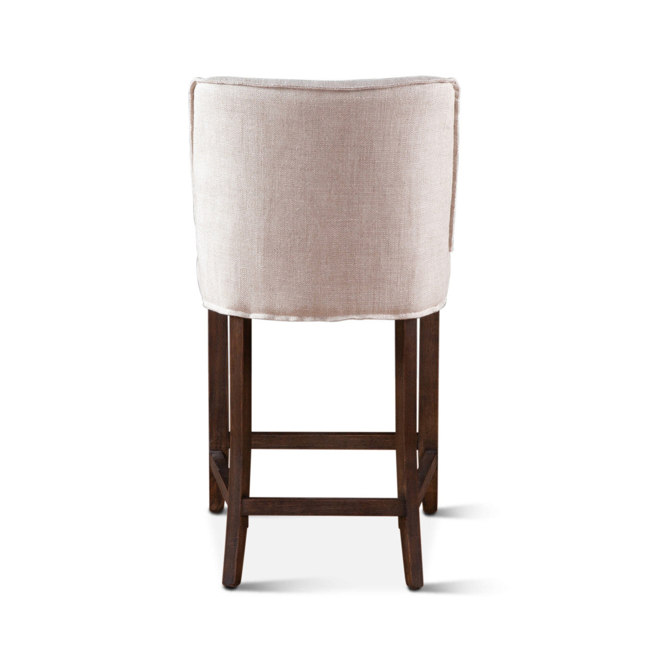 Buddy 20" Counter Chair in Beige Linen with Dark Legs