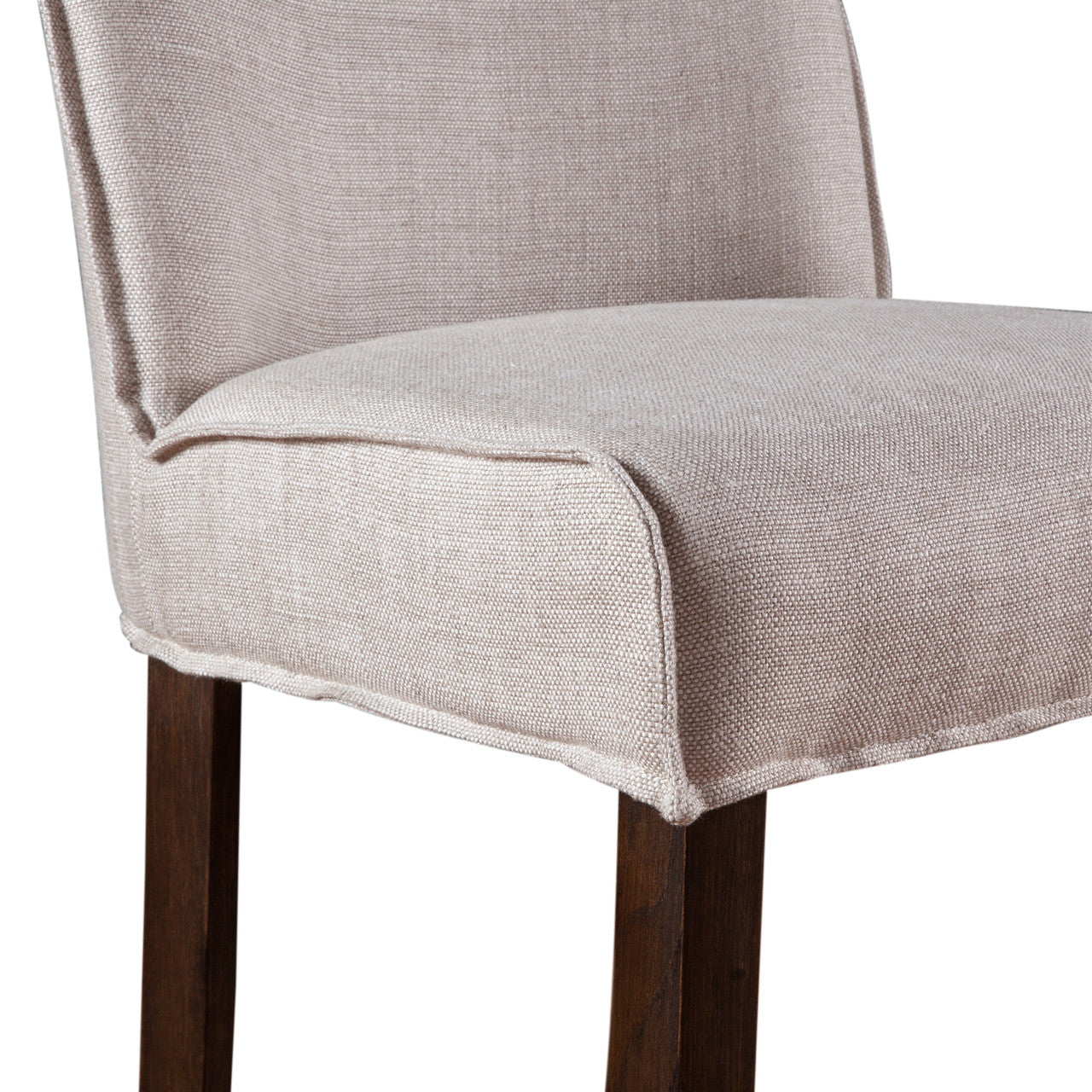 Buddy 20" Counter Chair in Beige Linen with Dark Legs