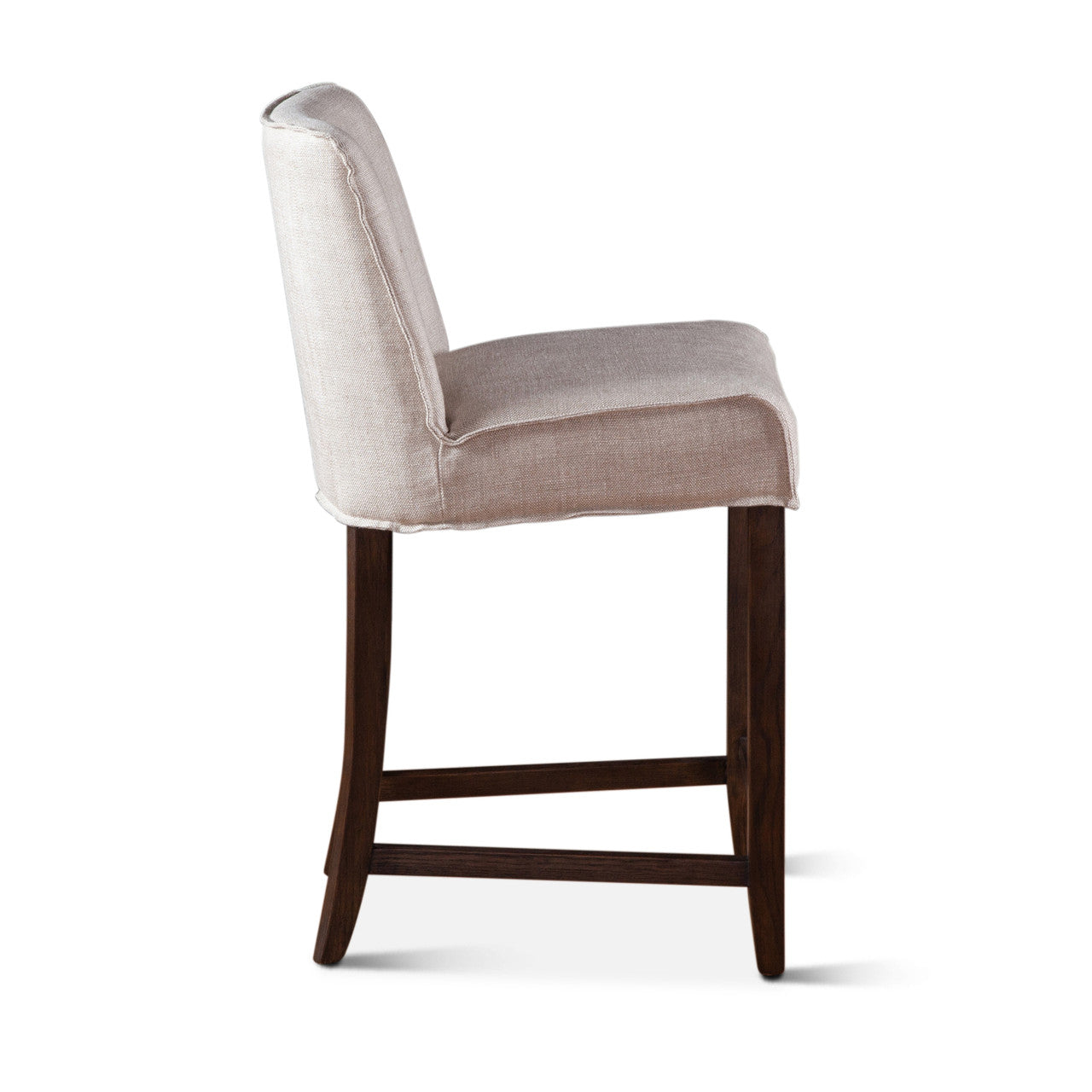 Buddy 20" Counter Chair in Beige Linen with Dark Legs