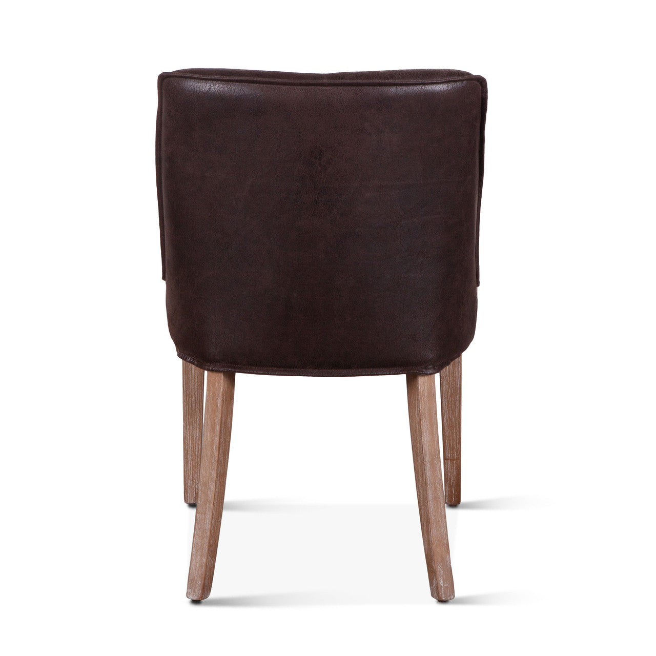 Buddy 20" Dining Chair in Dark Brown Leather with Natural Legs