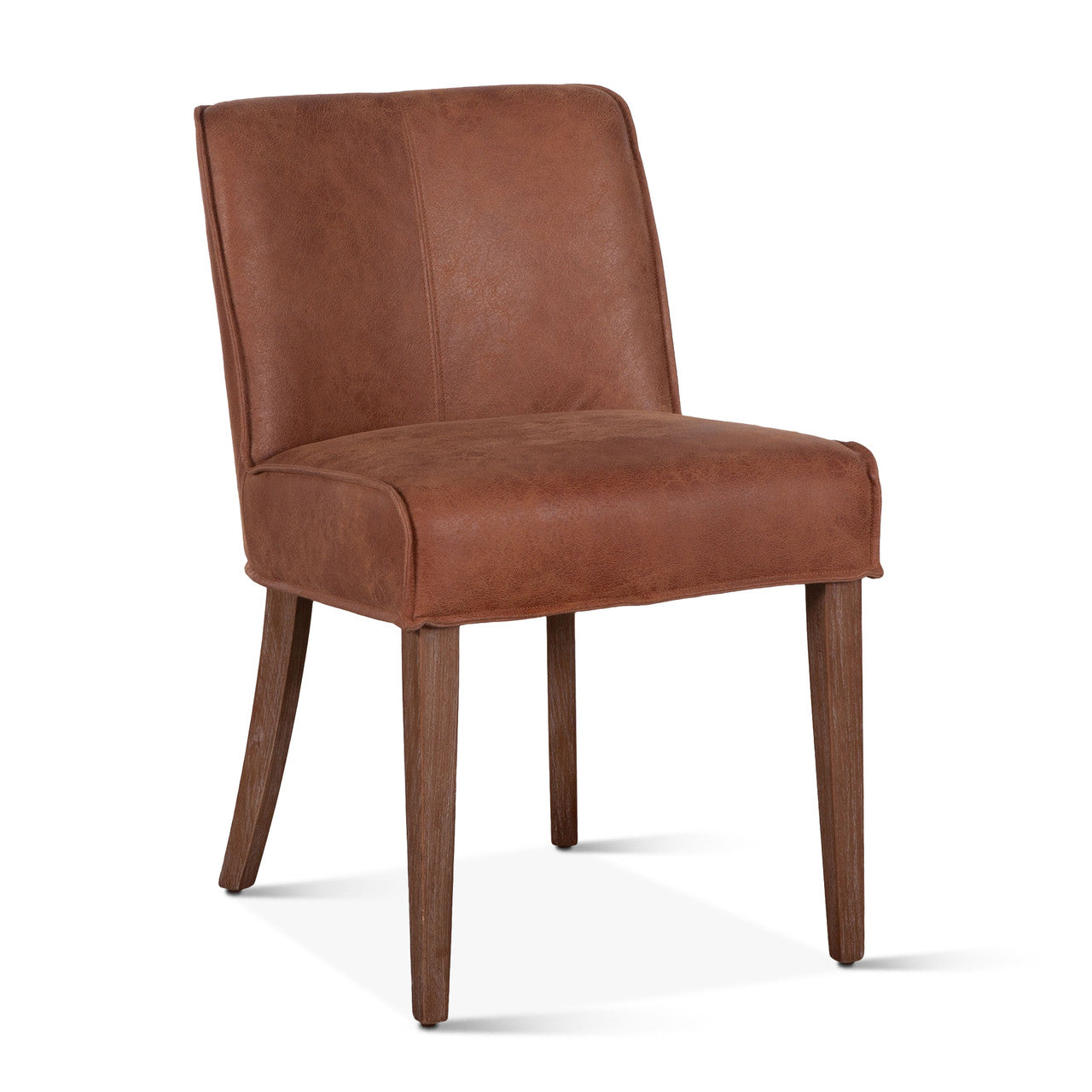 Buddy 20" Dining Chair in Tan Leather with Natural Legs