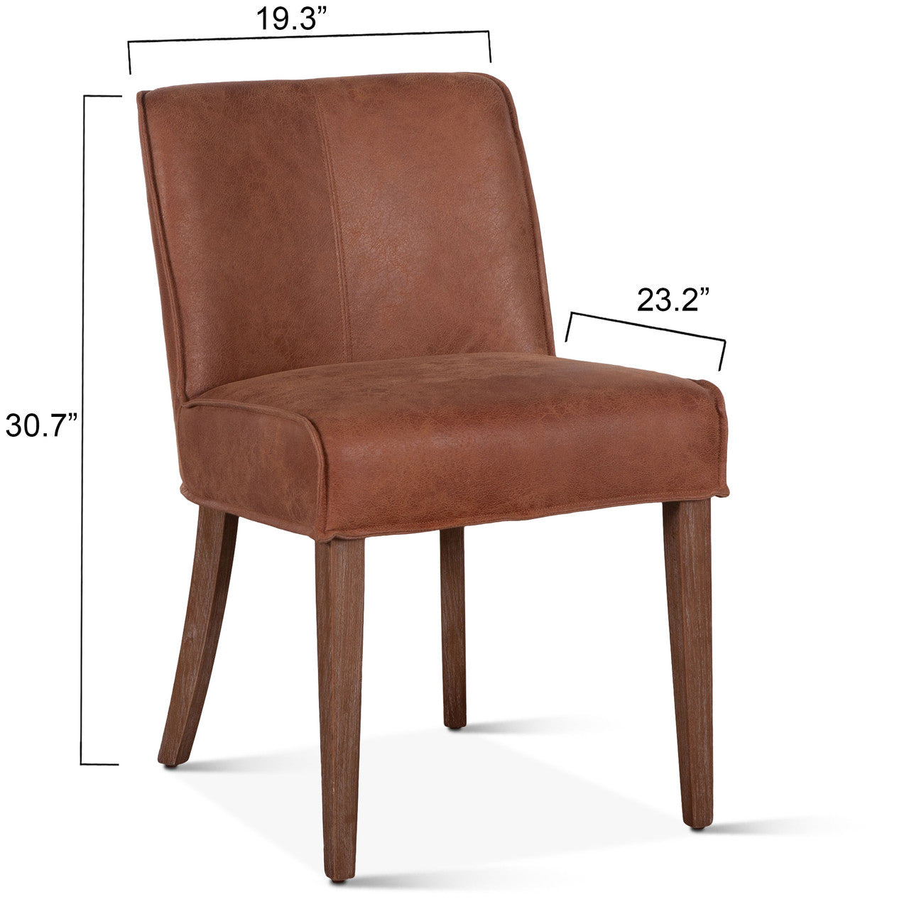 Buddy 20" Dining Chair in Tan Leather with Natural Legs