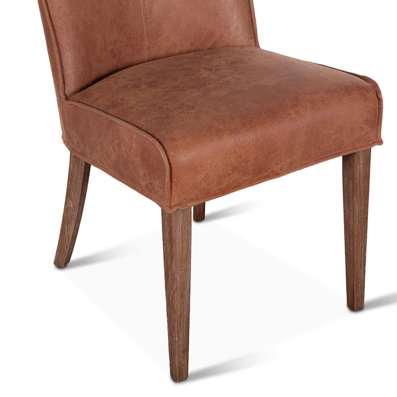 Buddy 20" Dining Chair in Tan Leather with Natural Legs