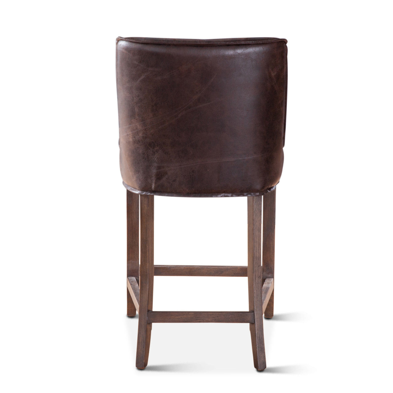 Buddy 20" Counter Chair in Dark Brown Leather with Matte Brown Legs