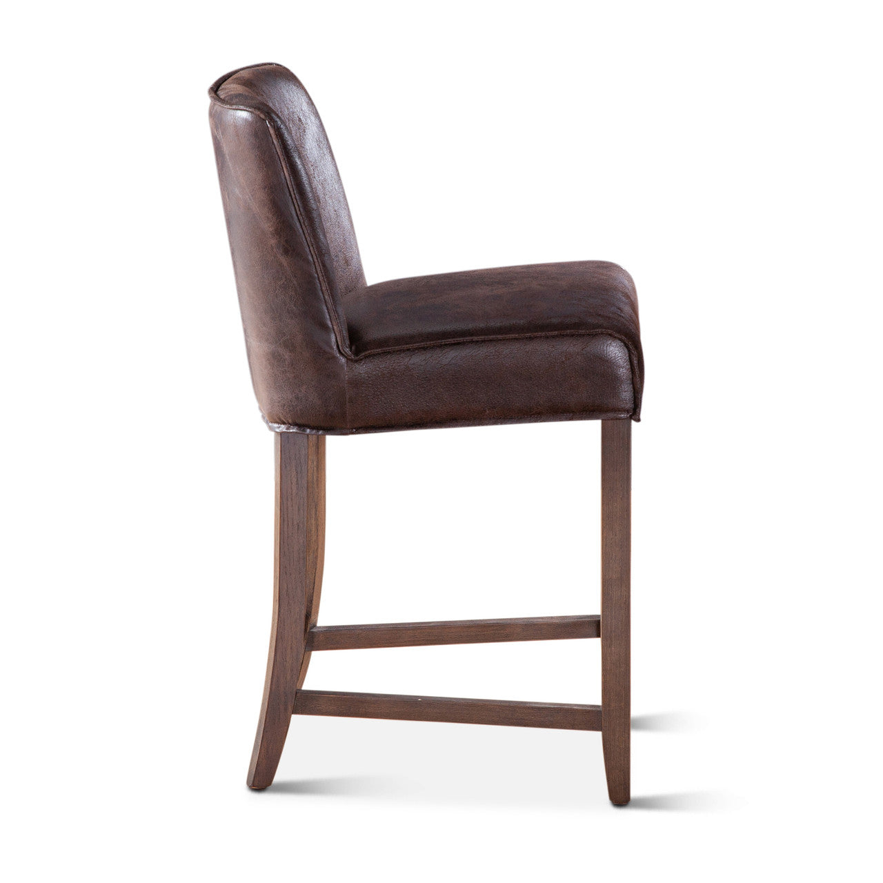 Buddy 20" Counter Chair in Dark Brown Leather with Matte Brown Legs
