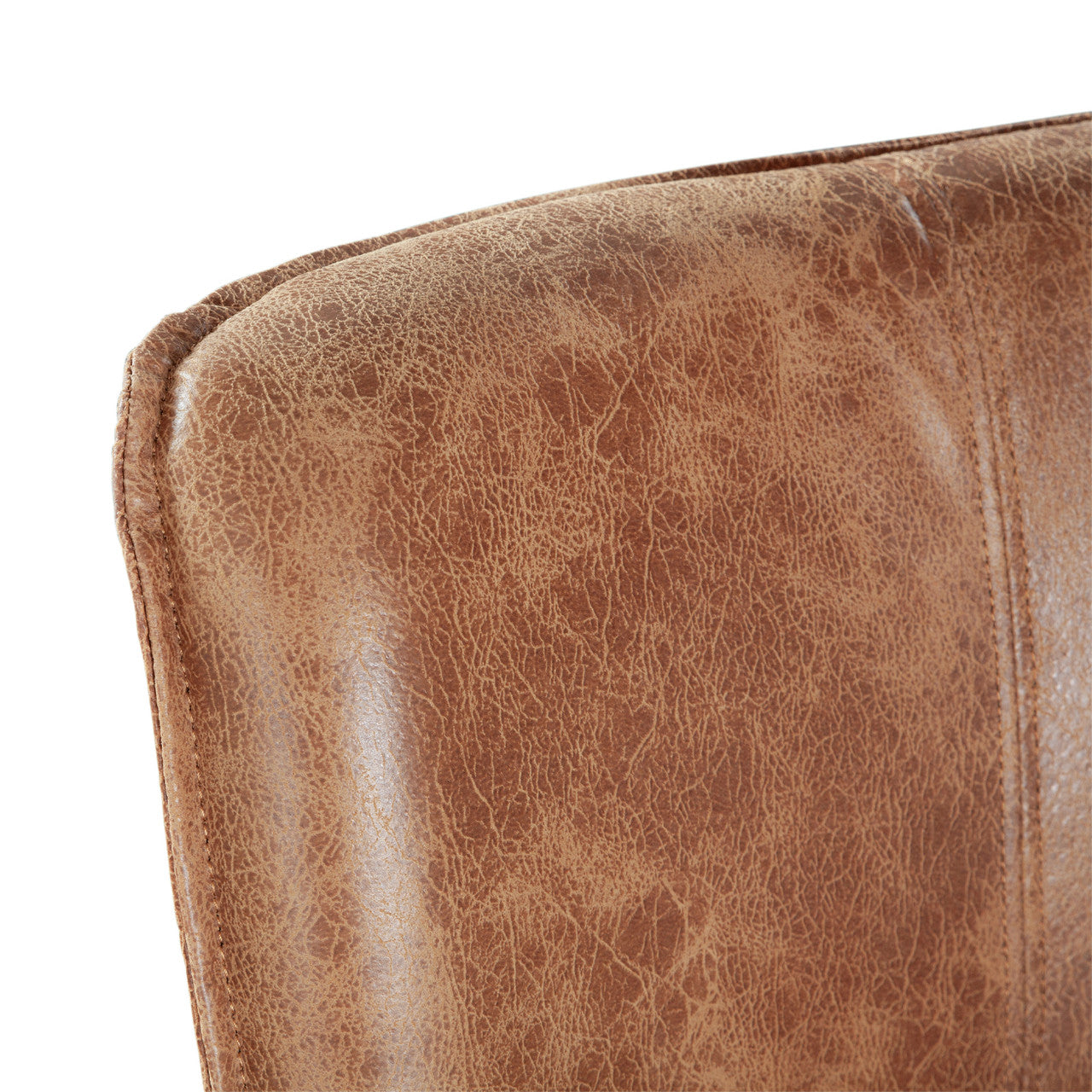 Buddy 20" Counter Chair in Tan Leather with Matte Brown Legs