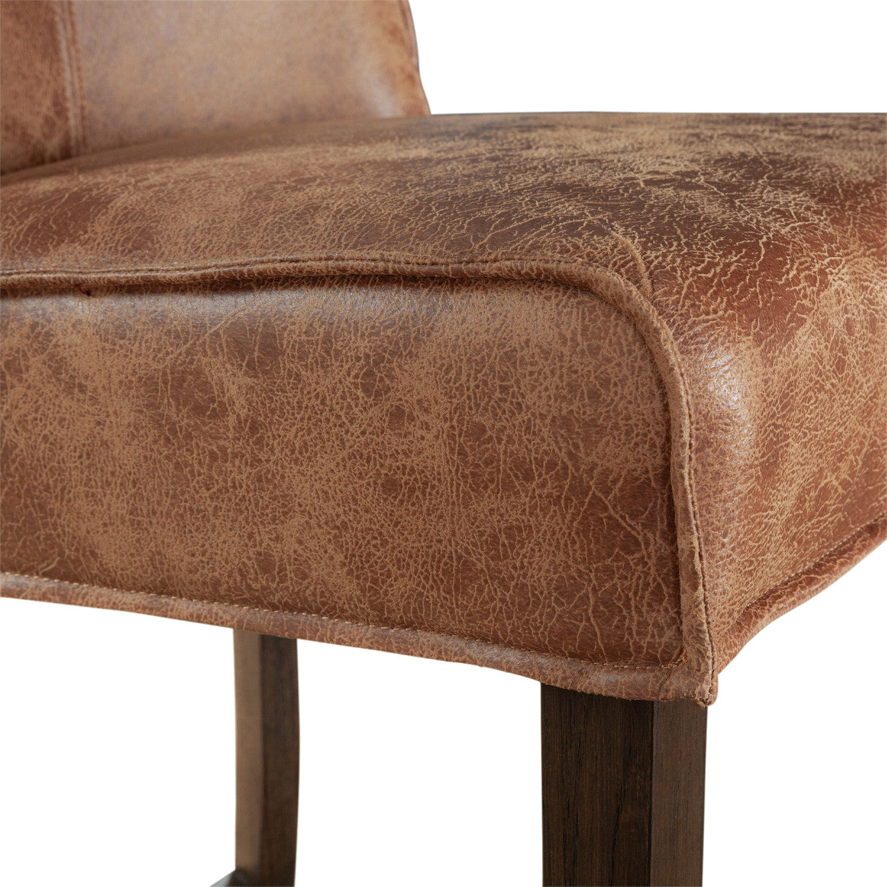Buddy 20" Counter Chair in Tan Leather with Matte Brown Legs