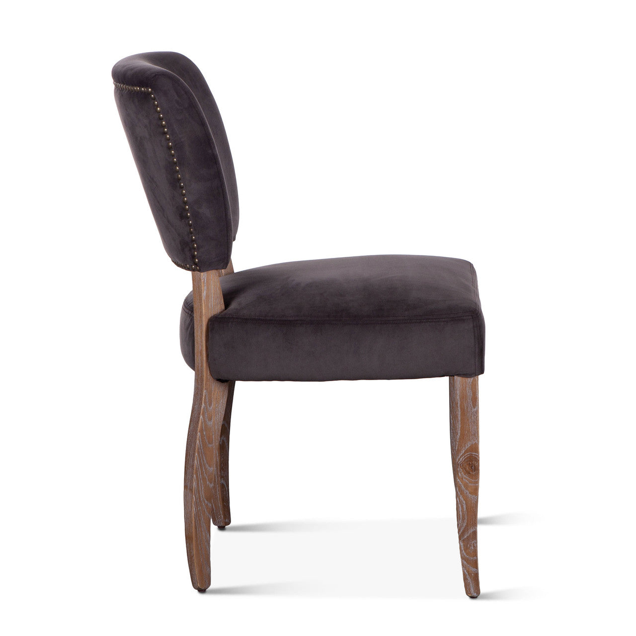 Mindy 21" Dining Chair in Asphalt Velvet with Napoleon Legs
