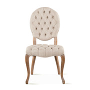 Penelope 21" Dining Chair in Beige Linen with Napoleon Legs