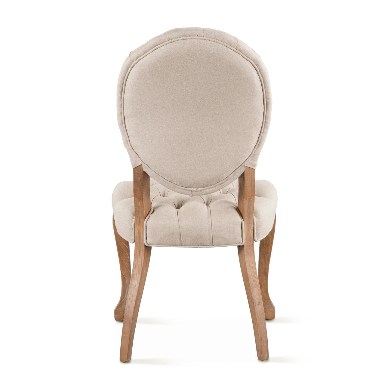 Penelope 21" Dining Chair in Beige Linen with Napoleon Legs