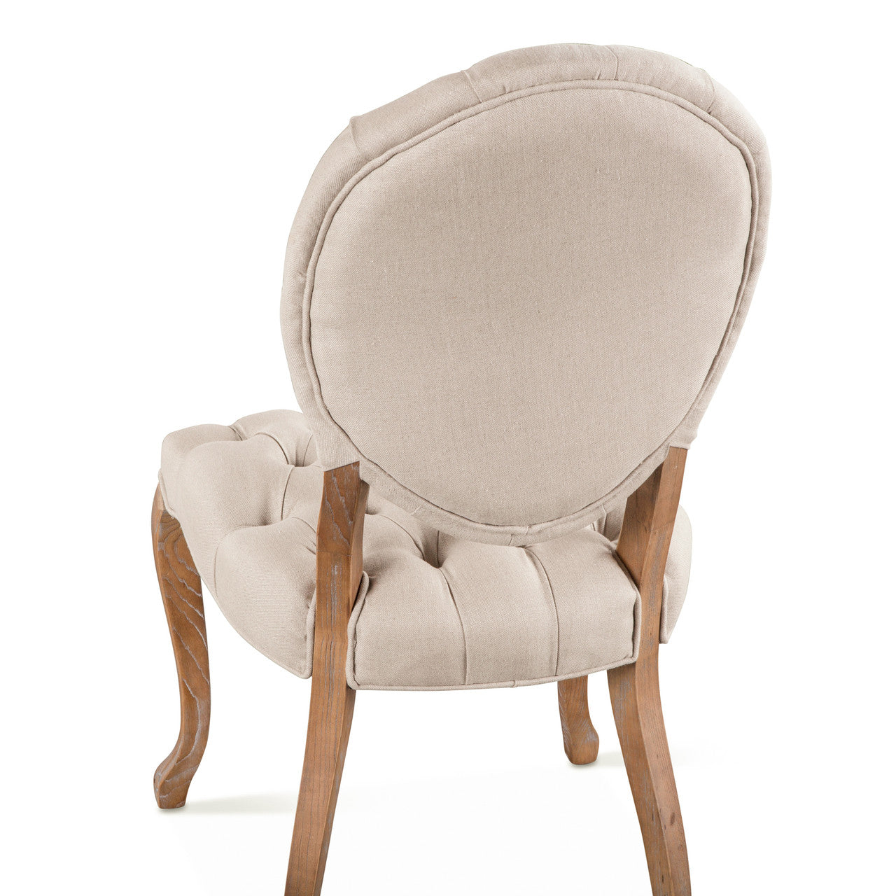 Penelope 21" Dining Chair in Beige Linen with Napoleon Legs