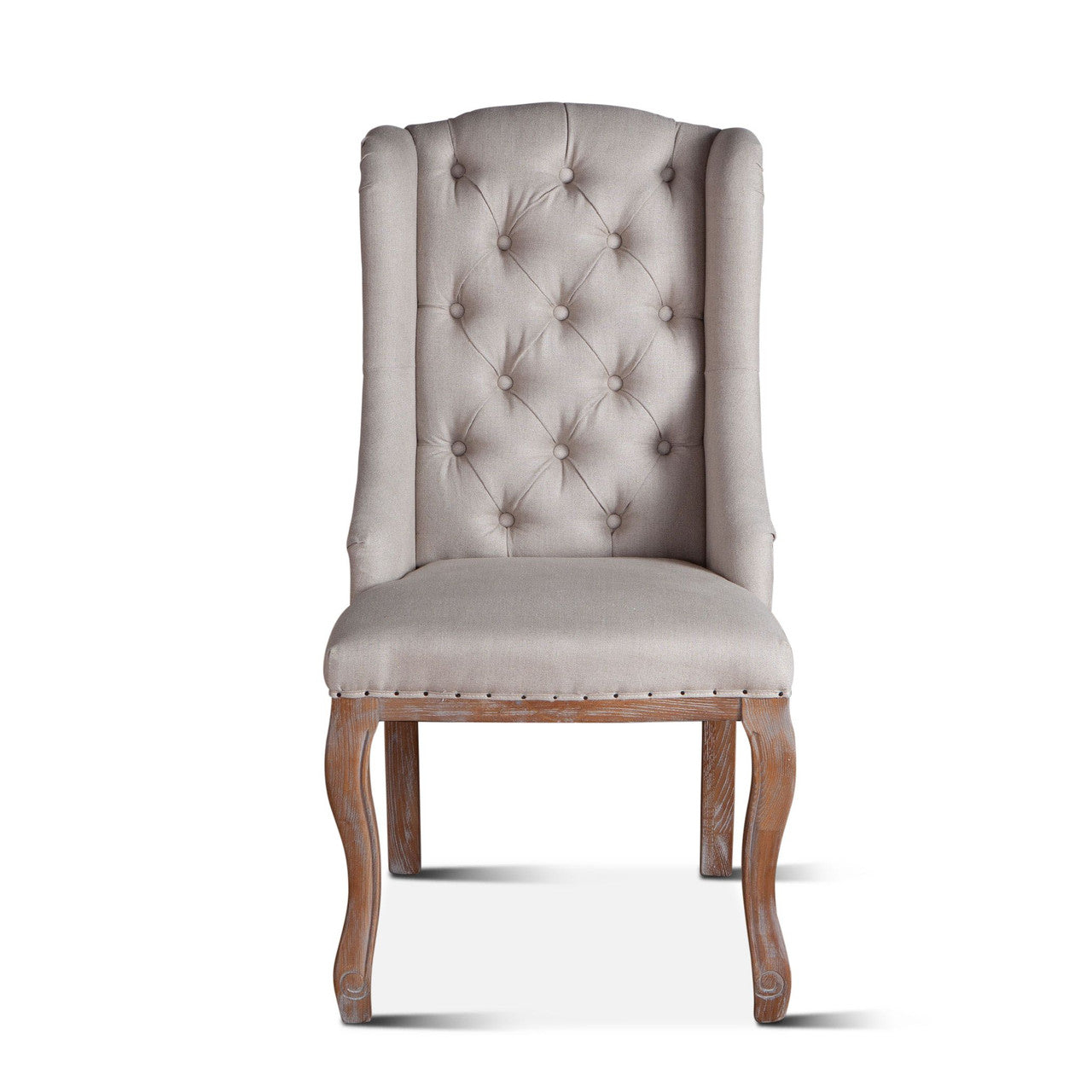 French Tufted Wingback Dining Chair