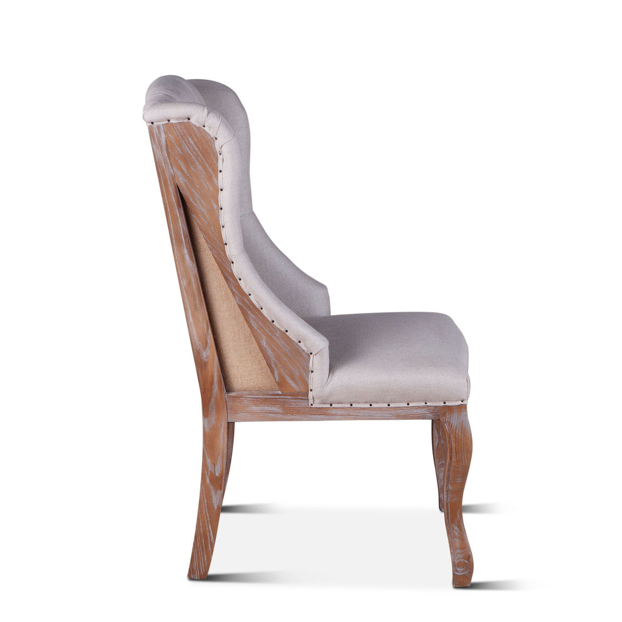 French Tufted Wingback Dining Chair