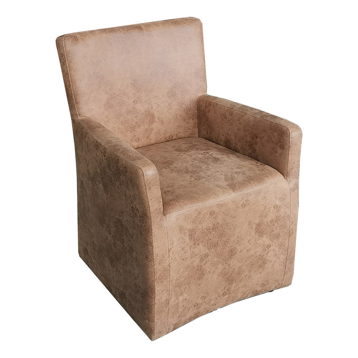 Peabody 25" Wheeled Armchair in Tan Leather