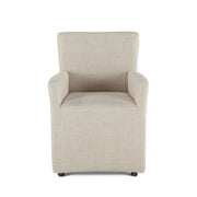 Peabody 25" Wheeled Armchair in Beige Linen
