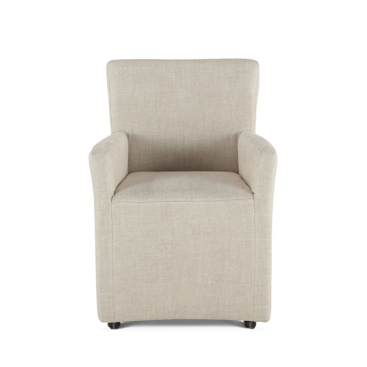 Peabody 25" Wheeled Armchair in Beige Linen