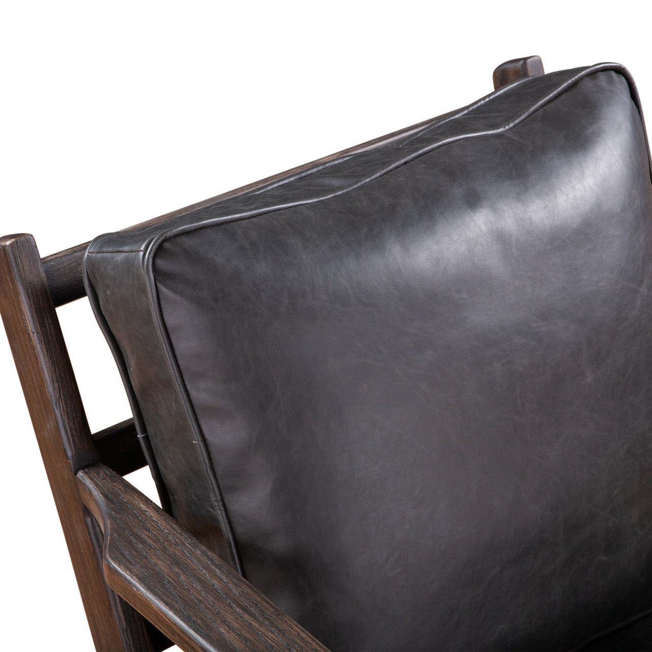 Brock Mid-Century Modern Black Leather Lounge Chair | Zin Home