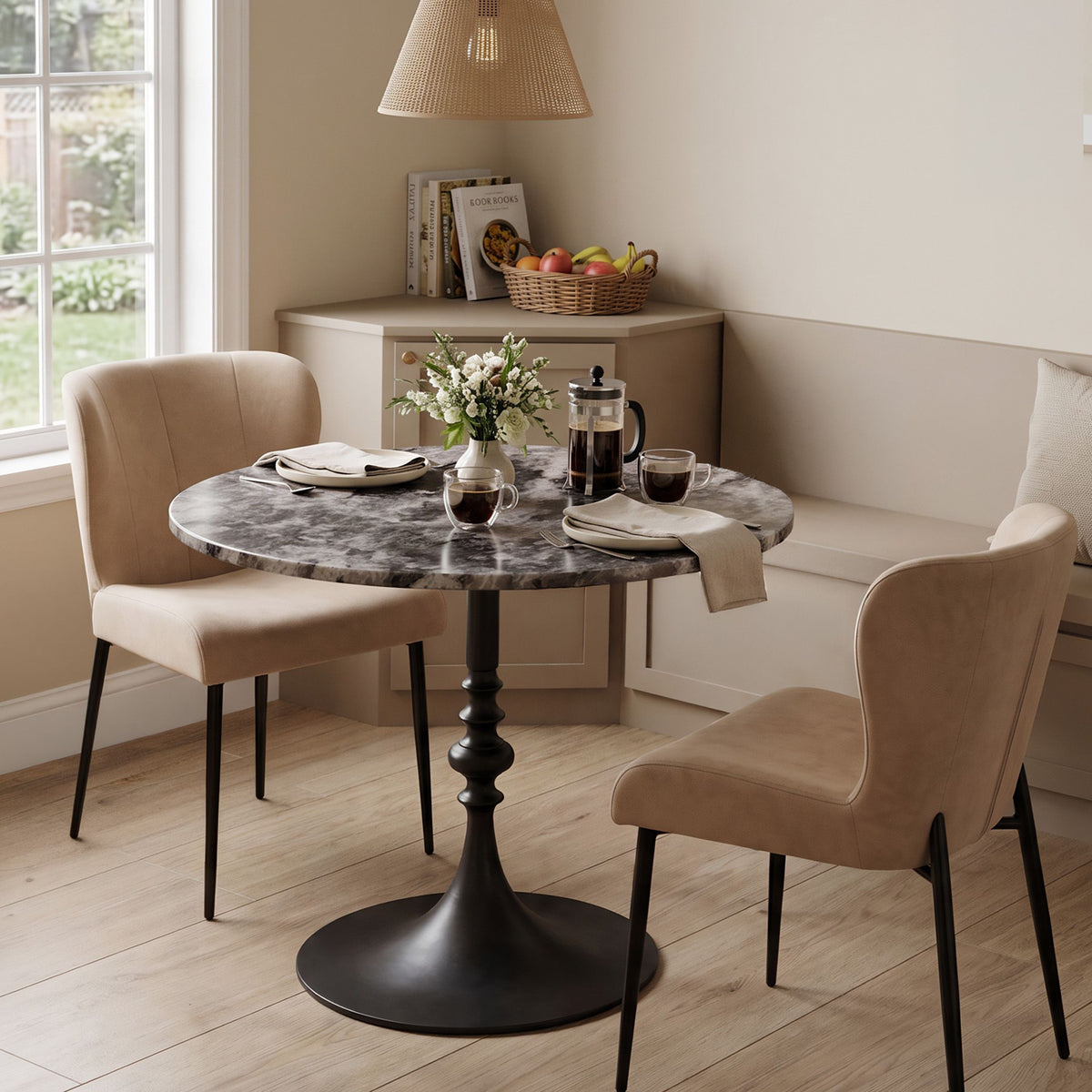 Jennifer 20" Dining Chair in Beige Eco Suede - image 3