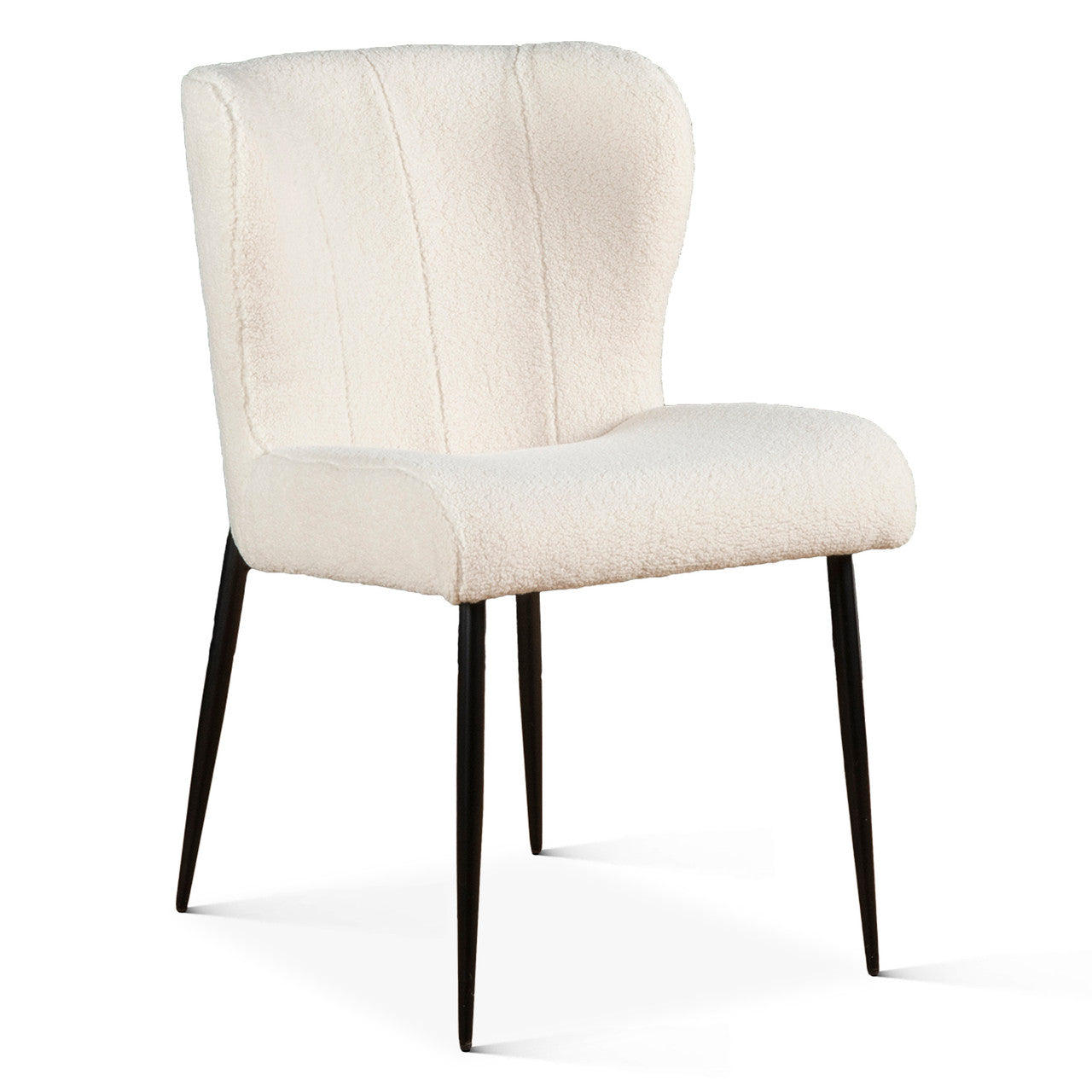 Jennifer 20" Dining Chair in White Boucle