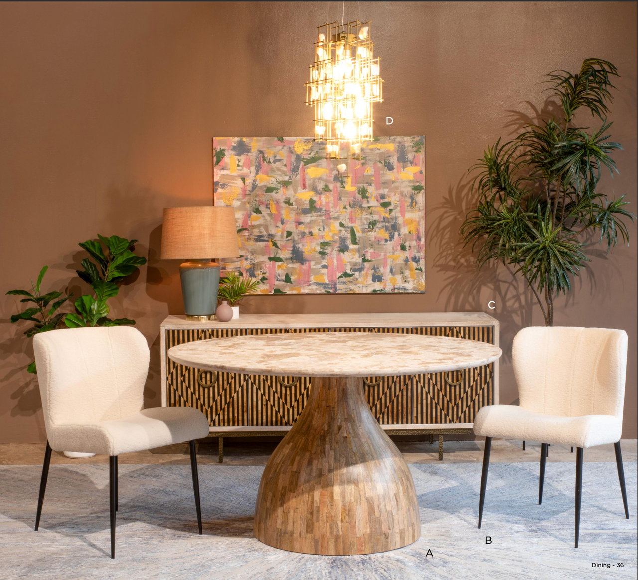 Jennifer 20" Dining Chair in White Boucle