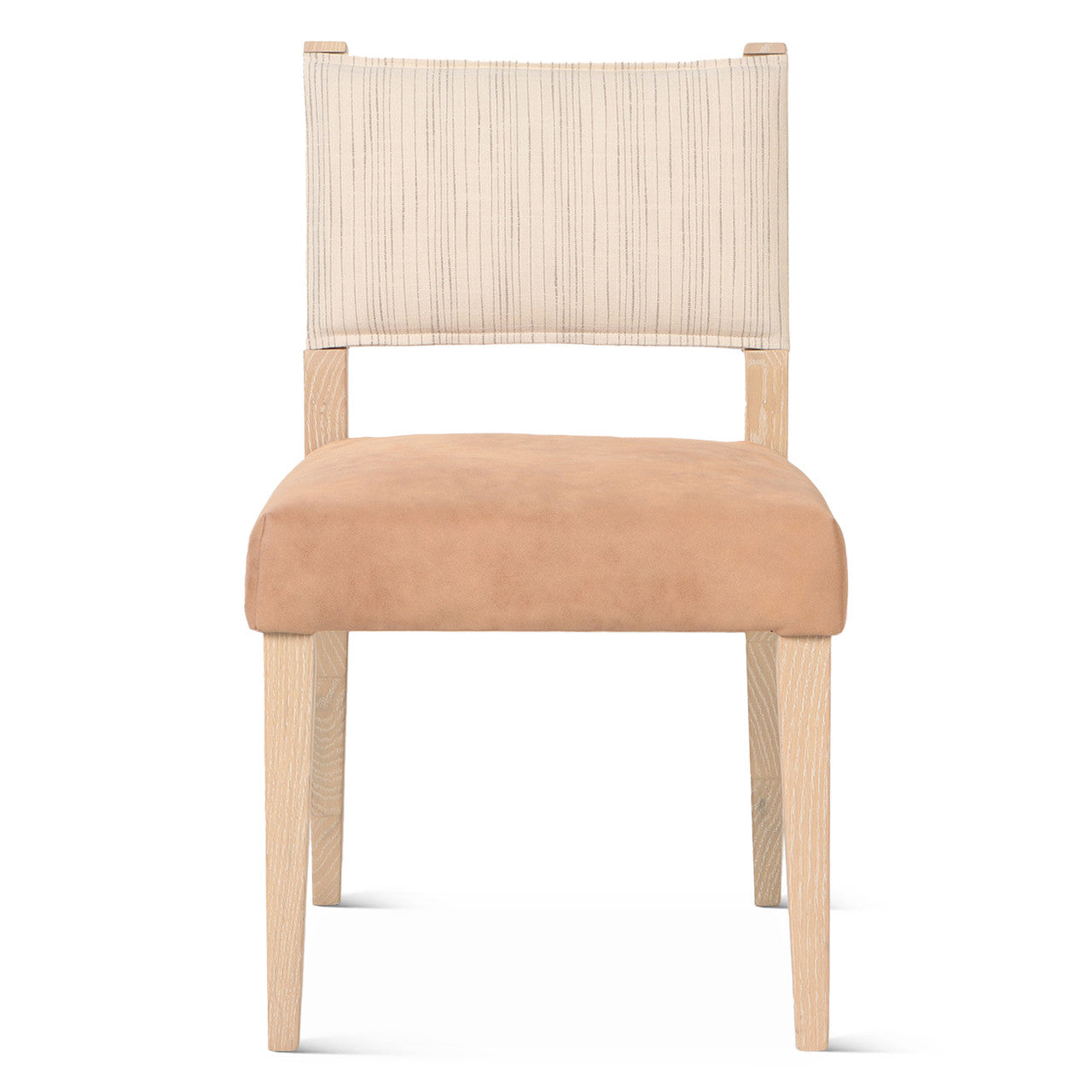 Maya 21" Dining Chair in Durango Linen and Antique Leather with Napoleon Legs