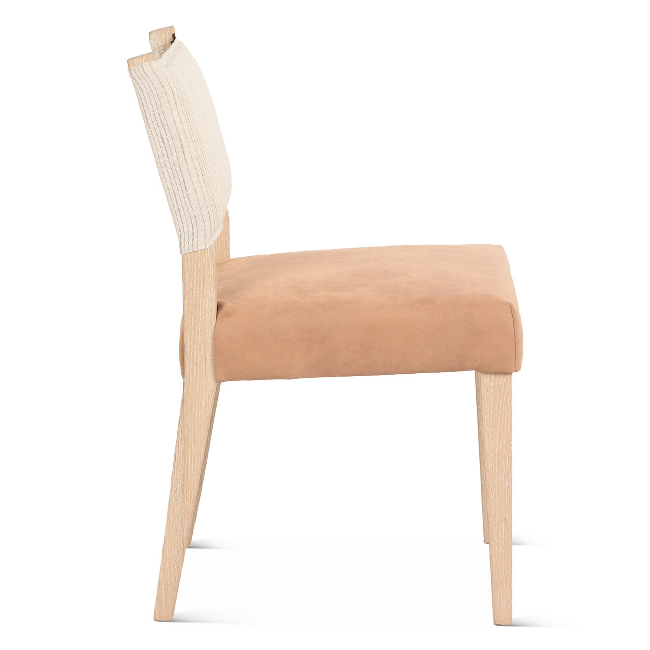 Maya 21" Dining Chair in Durango Linen and Antique Leather with Napoleon Legs