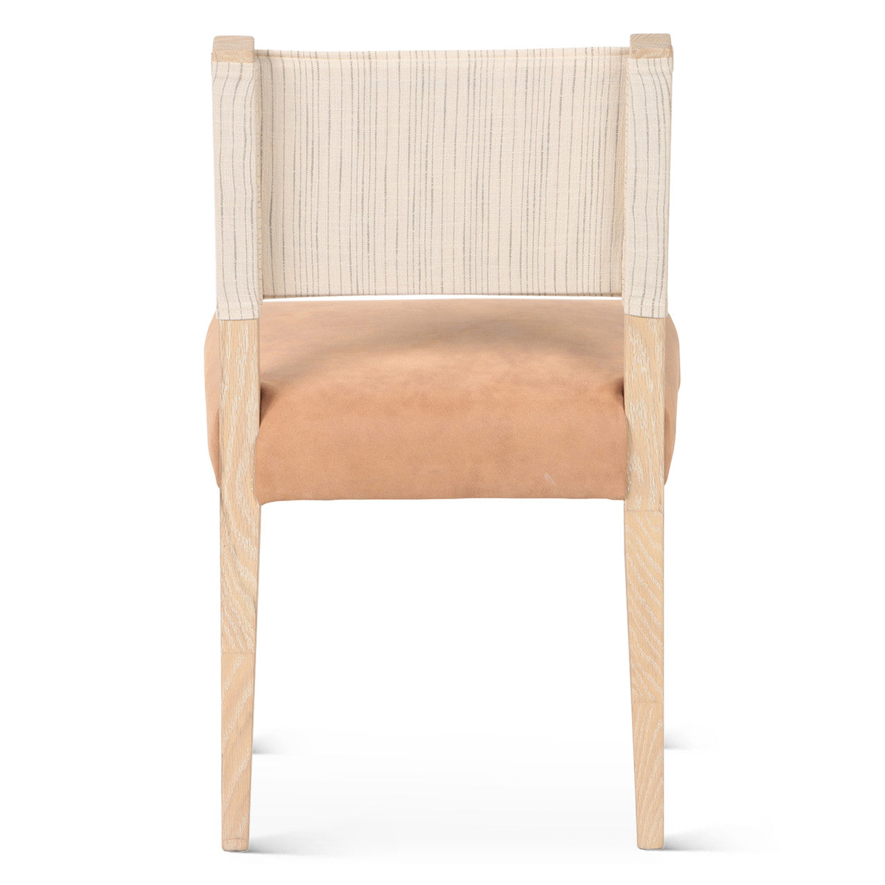 Maya 21" Dining Chair in Durango Linen and Antique Leather with Napoleon Legs