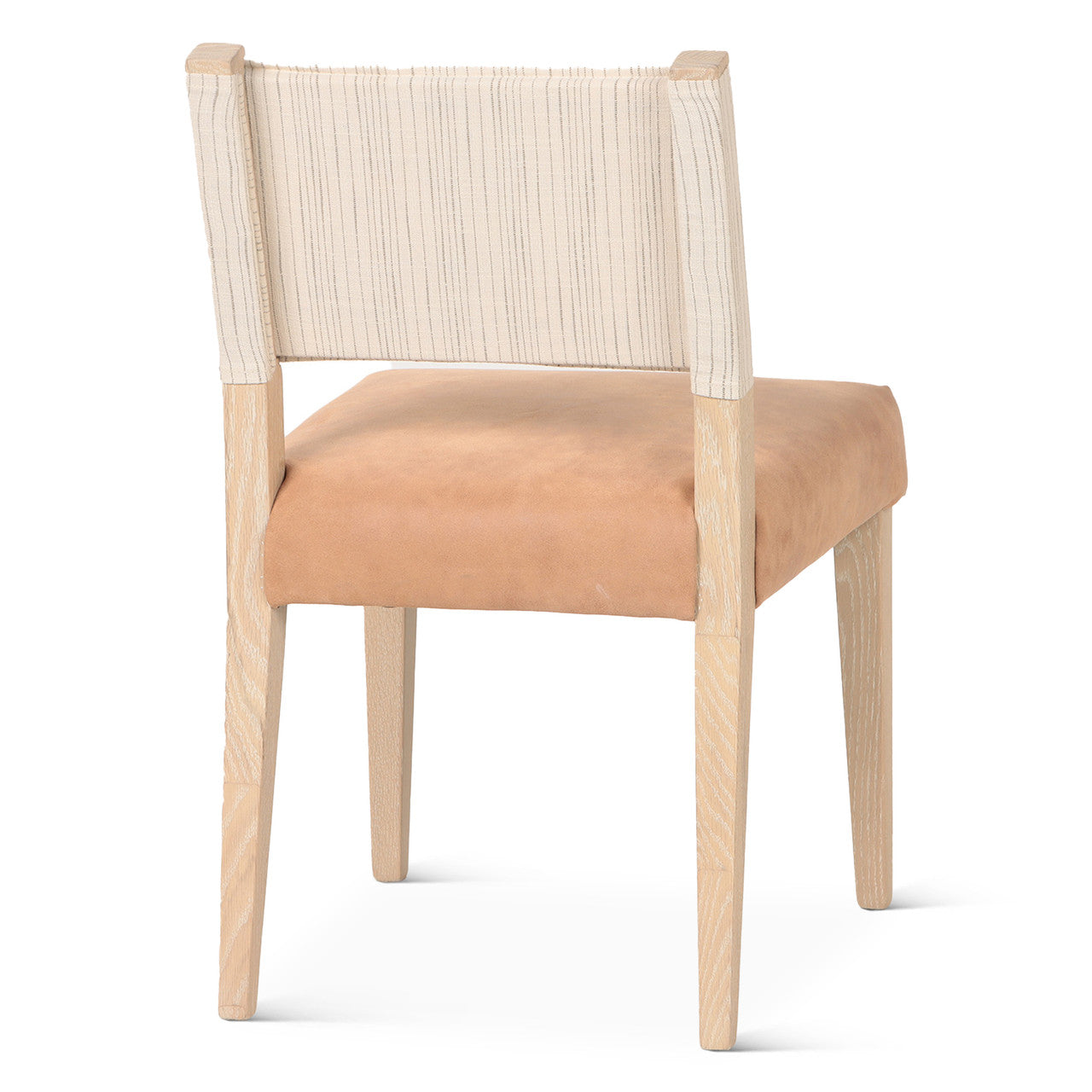 Maya 21" Dining Chair in Durango Linen and Antique Leather with Napoleon Legs