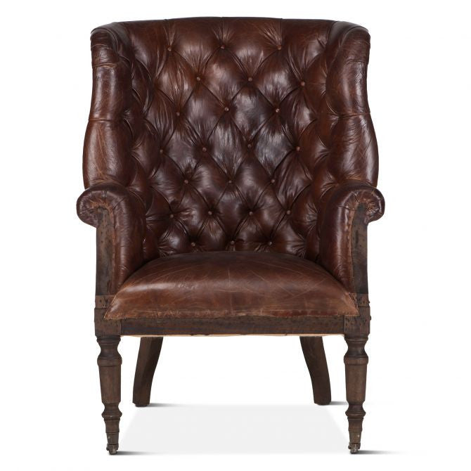 Churchill Deconstructed Armchair with Vintage Cigar Leather