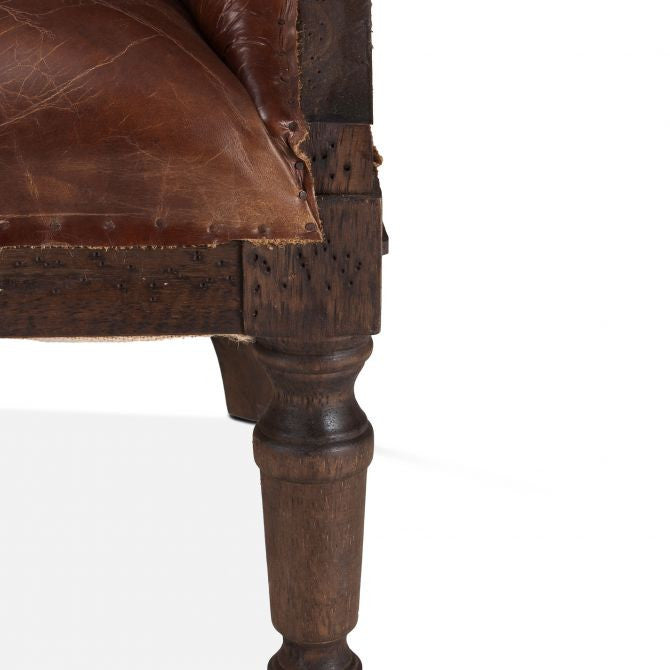Churchill Deconstructed Armchair with Vintage Cigar Leather