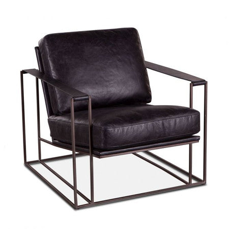 Bogart Armchair in Ebony Black Leather