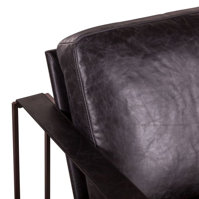 Bogart Armchair in Ebony Black Leather