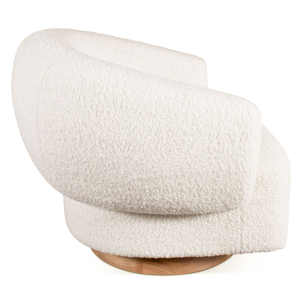 Estelle 35" Swivel Accent Chair in Cream Boucle Fabric - manufacturer view 4