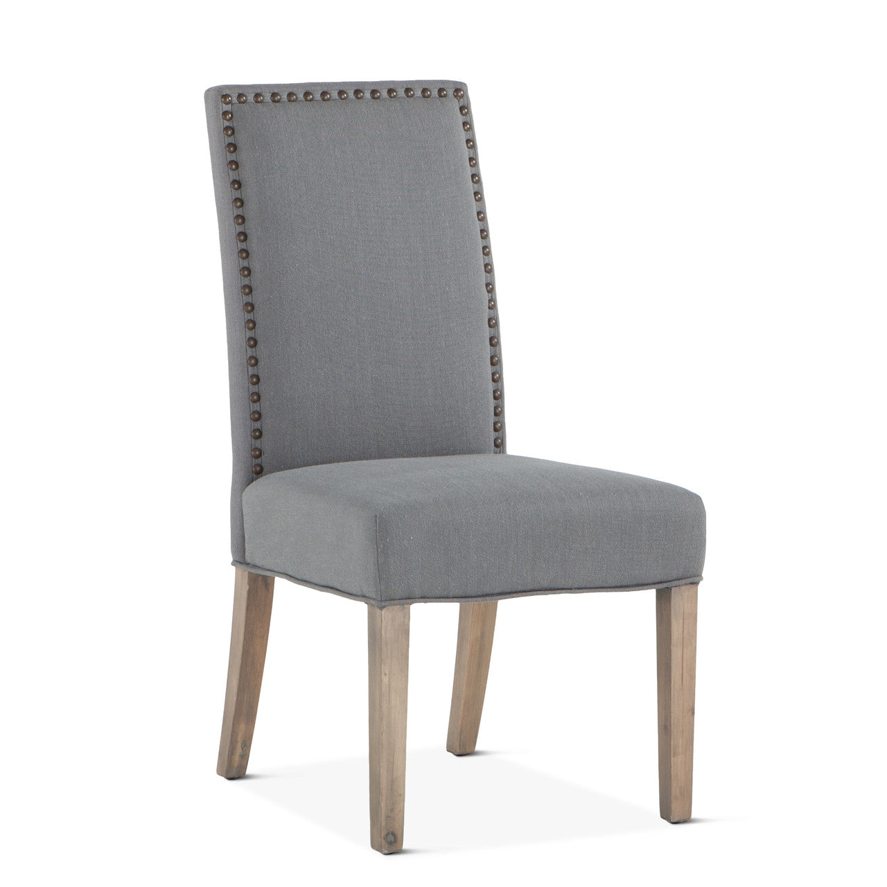 Jones 24" Upholstered Dining Chair in Warm Gray Linen with Napoleon Legs