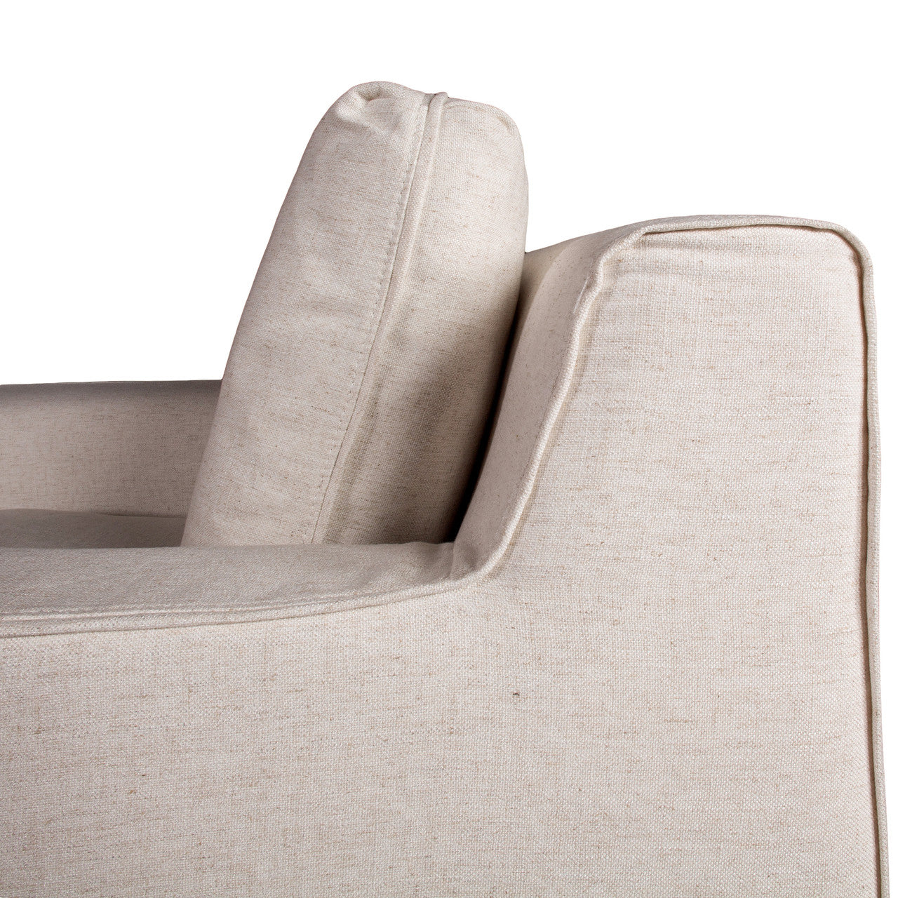 Palladium Swivel Accent Chair in White Linen Slipcover