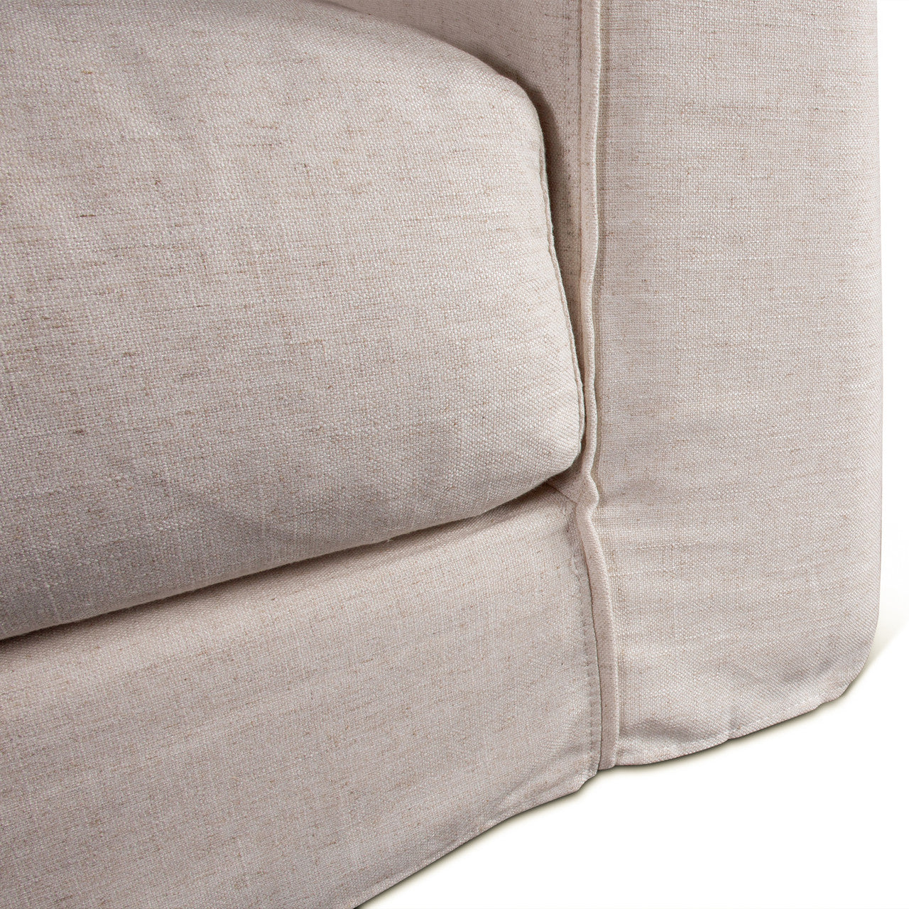 Palladium Swivel Accent Chair in White Linen Slipcover