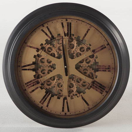 London Industrial Gears Round Wall Clock 26"