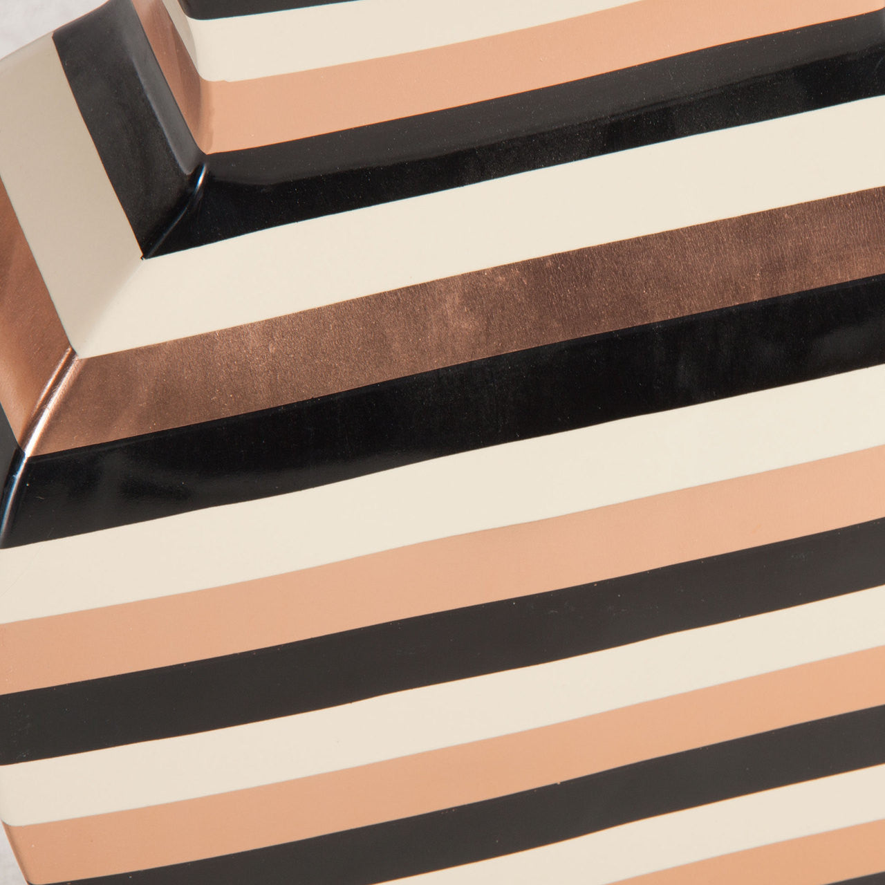 Hand-Painted Striped Ceramic Vase