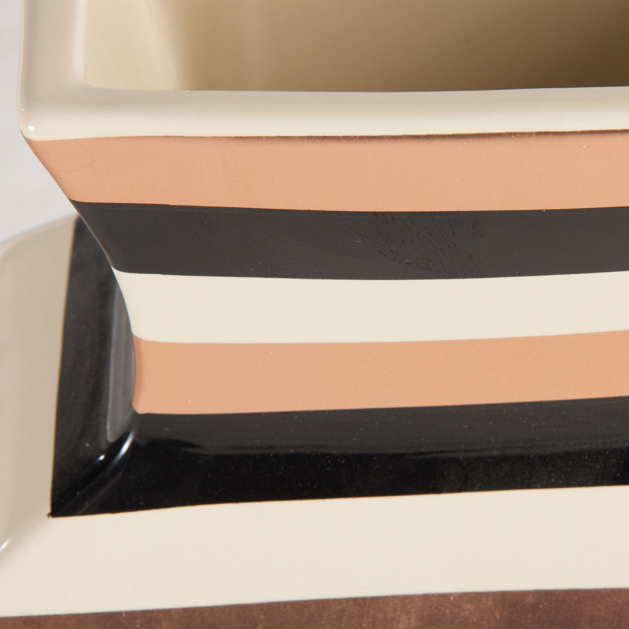 Hand-Painted Striped Ceramic Vase